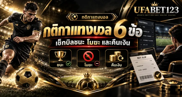 กติกาแทงบอล 6 ข้อที่ควรรู้ ครบทั้งกฎการแทงบอล กติกาบอลสด กติกาบอลสเต็ป การเลื่อนแข่ง แข่งไม่จบ และคืนเงิน เหมาะกับวิธีแทงบอล มือใหม่