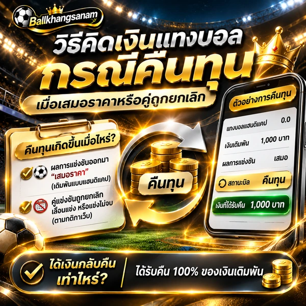 วิธีคิดเงินแทงบอล ราคาฮ่องกง มาเลย์ ยุโรป และบอลสเต็ป