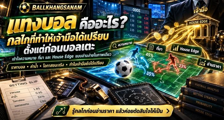 แทงบอล คืออะไร ไม่ใช่แค่การทายผล แต่คือการซื้อราคาที่เจ้ามือตั้ง รวมถึงความเชื่อผิดที่เจอบ่อย และทำไมผู้เล่นทายถูกครึ่งหนึ่งยังขาดทุน